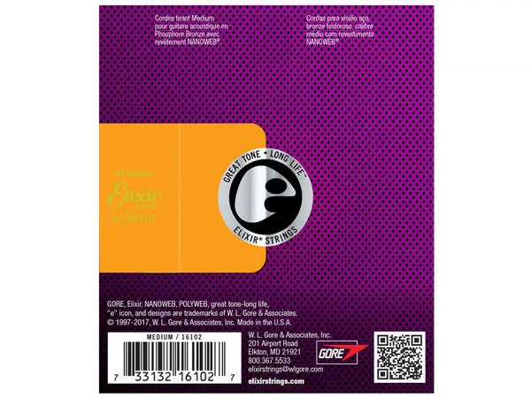 ELIXIR Nanoweb 16102 Medium Phosphor Bronze