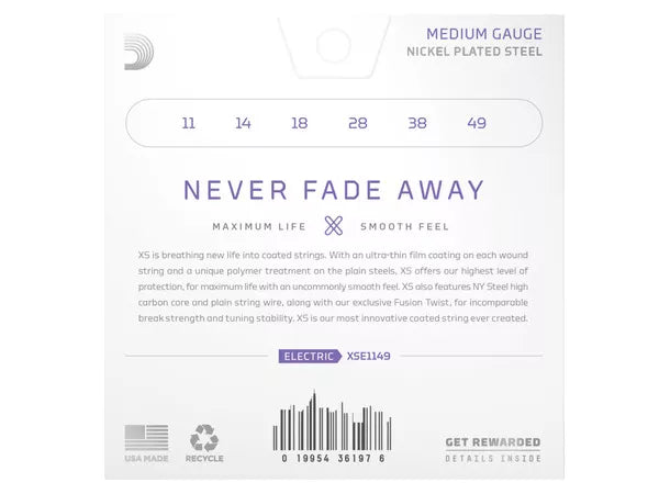 D'ADDARIO XSE1149 Coated Electric Strings Medium - immagine 3