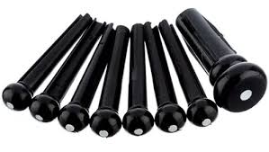 Fender 0990402006 Bridge Pin Set, Black with White Dot (7)