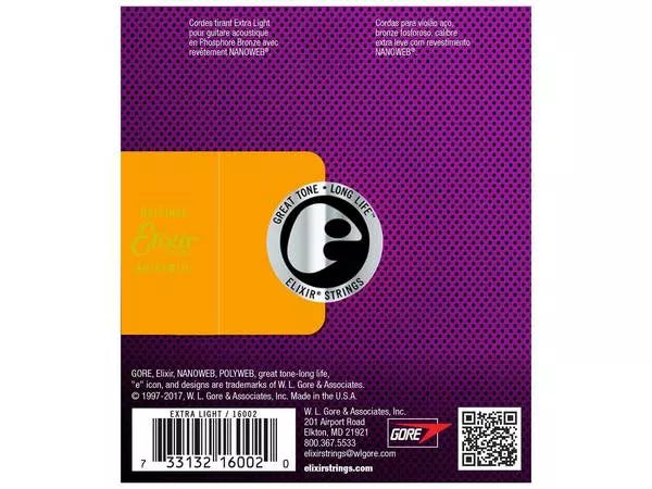 ELIXIR Nanoweb 16002 Extra Light Phosphor Bronze