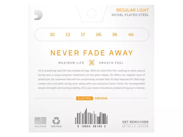 D'ADDARIO XSE1046 Coated Electric Strings Regular Light   4.9/5 - 5 Recensioni clienti | Vota o recensisci questo articolo - immagine 3