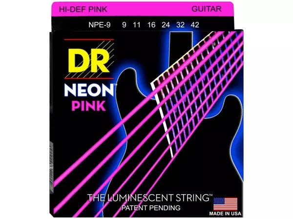 DR STRINGS NPE-9 Neon Hi-Def Pink Electric