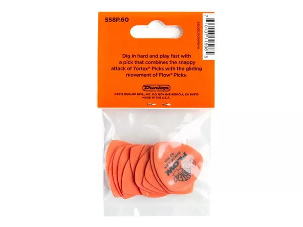 DUNLOP 558P060 Tortex Flow Standard .60mm Players (12-pack) - immagine 2