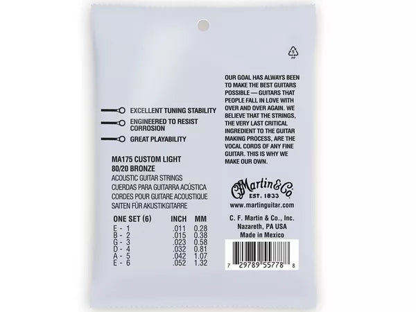 MARTIN MA175 Authentic SP 80/20 Bronze Custom Light - immagine 2