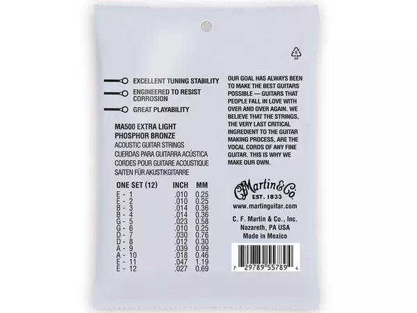 MARTIN MA500 Authentic SP Phosphor Bronze 12-Strings Extra Light - immagine 2