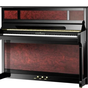 Klavier Pianoforte vertcale C 121 T-5 Prestige schwarz poliert/Bubinga-Rollen Tradition Prestige