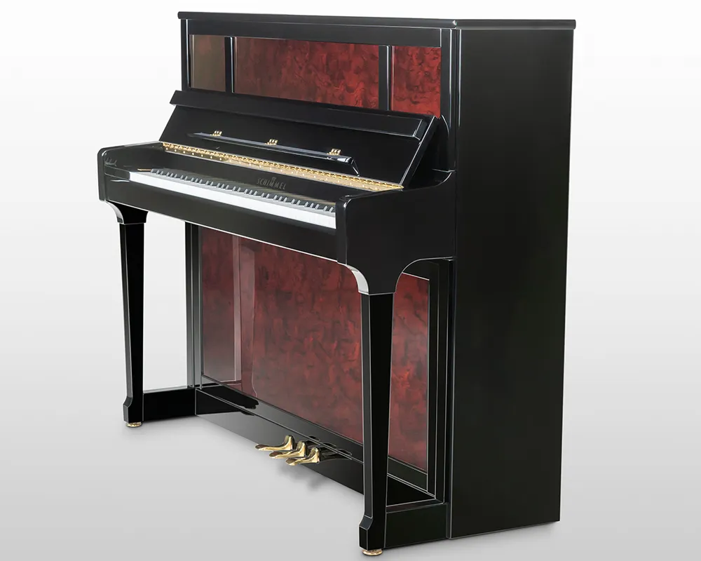 Klavier Pianoforte vertcale C 121 T-5 Prestige schwarz poliert/Bubinga-Rollen Tradition Prestige - immagine 3