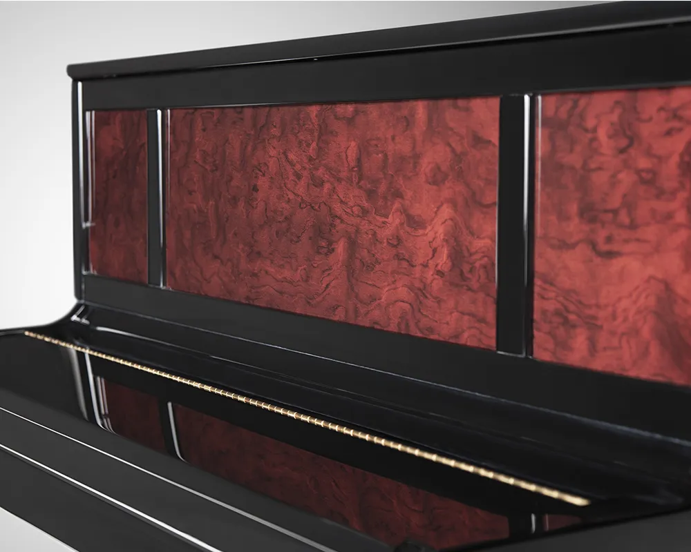 Klavier Pianoforte vertcale C 121 T-5 Prestige schwarz poliert/Bubinga-Rollen Tradition Prestige - immagine 4